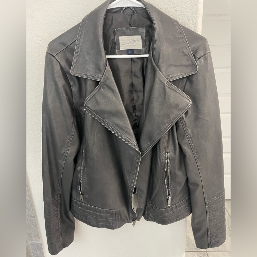 Black Feaux Leather Jacket